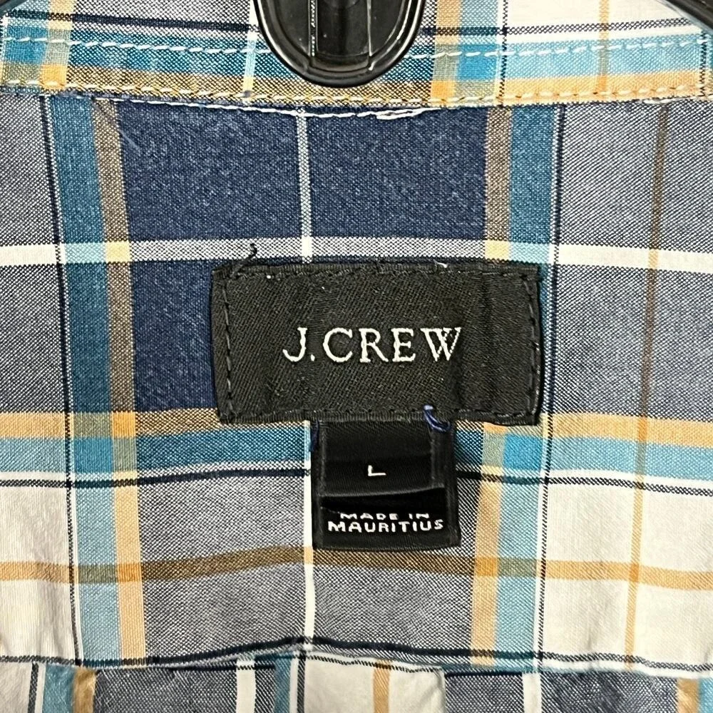 J Crew Plaid Shirt Men L Casual Everyday‎ Workwear Layering Classic Fit Office
